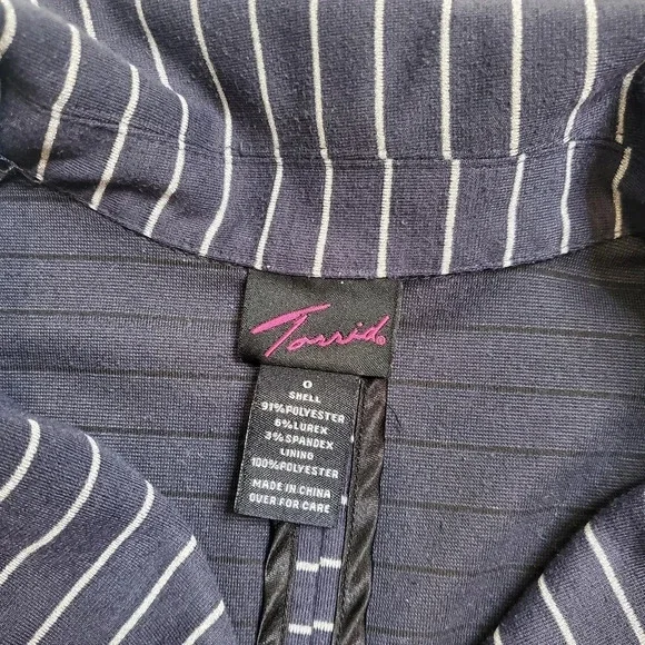 Torrid Striped Grey Glitter/ Navy Blazer - Picture 10 of 10